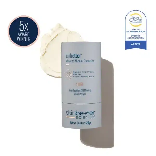 sunbetter SHEER SPF 56 Mineral Sunscreen Stick by Skinbetter Science, sold at SpaRx Medical Aesthetics in Thonotosassa