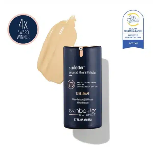 sunbetter TONE SMART SPF 75 Sunscreen Lotion by Skinbetter Science, sold at SpaRx Medical Aesthetics in Thonotosassa