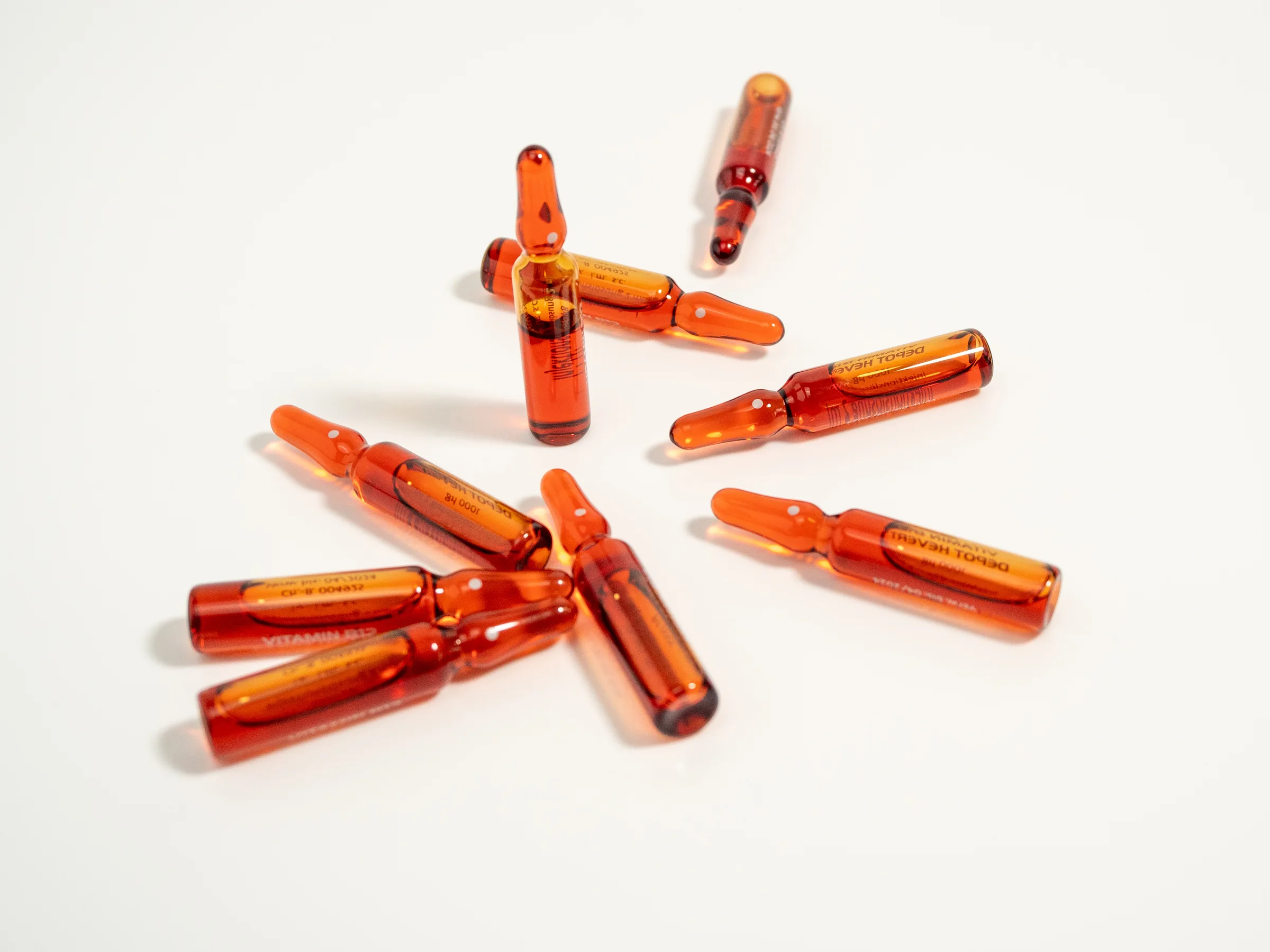 Vitamin B12 ampoules prepared for physician-supervised B12 injections at SpaRx Medical Aesthetics in Thonotosassa, FL.