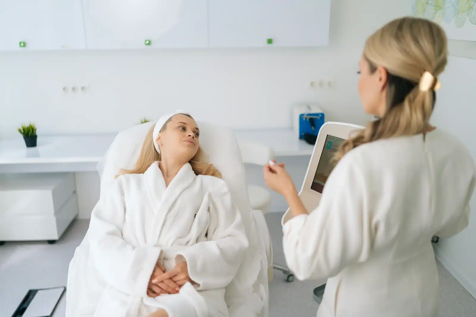 A patient meeting a certified injector for a dermal filler consultation at SpaRx Medical Aesthetics in Thonotosassa, FL