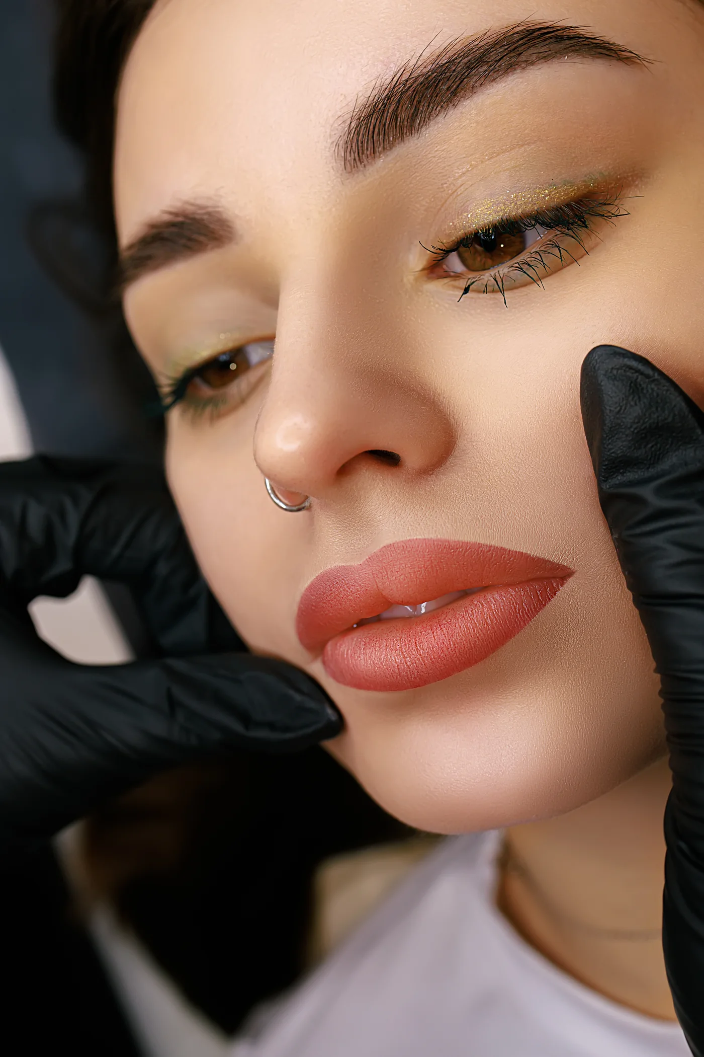 Soft, naturally rosy, defined lips after a lip blush treatment at a Thonotosassa, FL medical spa.