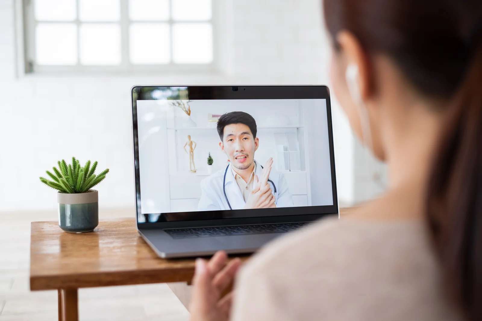A patient starting a telehealth medical weight loss visit by secure video with a SpaRx Medical Aesthetics provider.